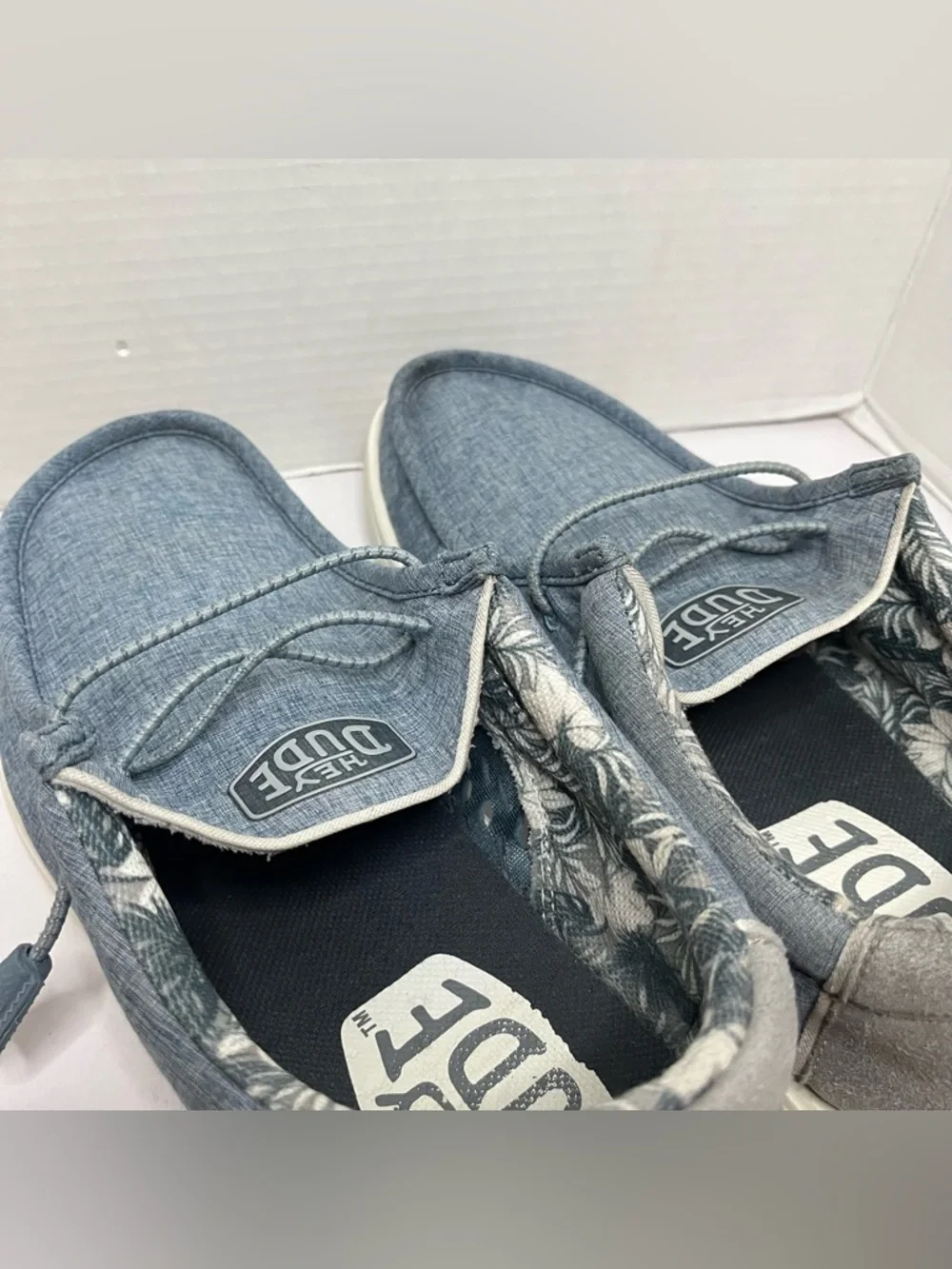 Hey Dude Wally H2O Overcast Men’s Slip on Water Shoes Size 12 Blue Grey - Picture 8 of 16